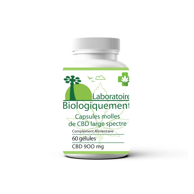 Capsule de CBD bio à large spectre 15 mg